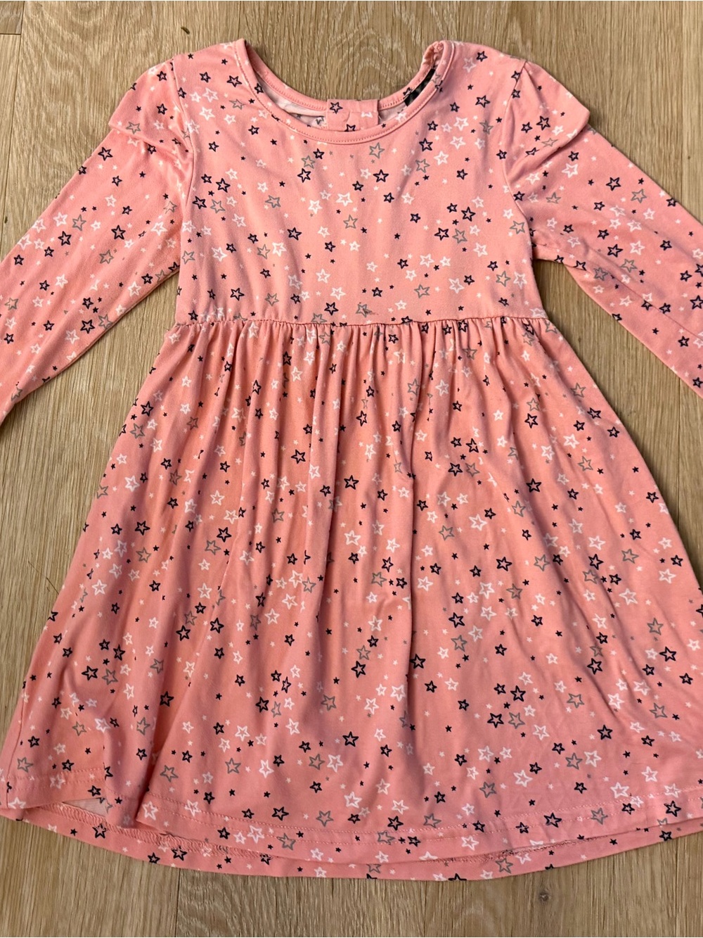 Picapino Girl's Size 4T Star-Print Long Sleeve Twirl Dress - Casual Everyda